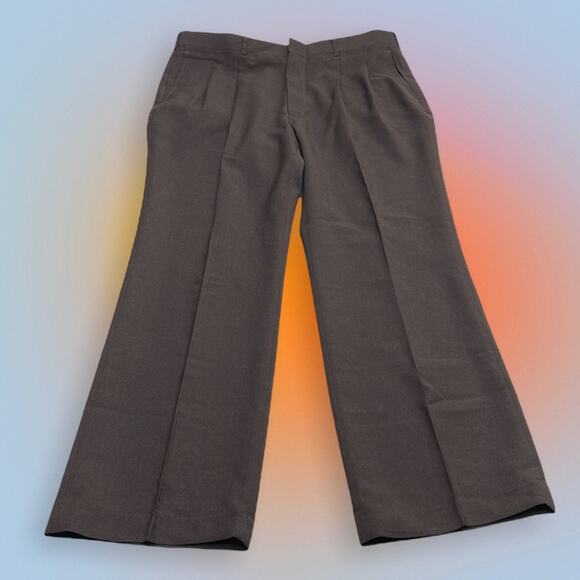 AUSTIN MANOR Men’s 38 x 30 Brown Wool Blend Pleated Dress Pant - Picture 2 of 4